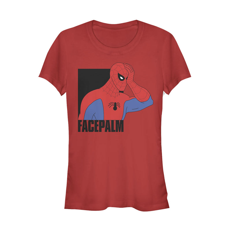 Junior's Marvel Spider-Man Facepalm T-Shirt