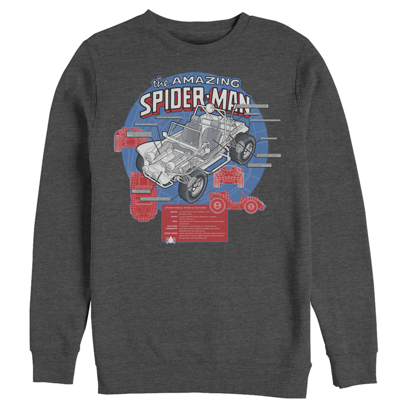 Men's Marvel Spider-Man Jeep Schematics Sweatshirt