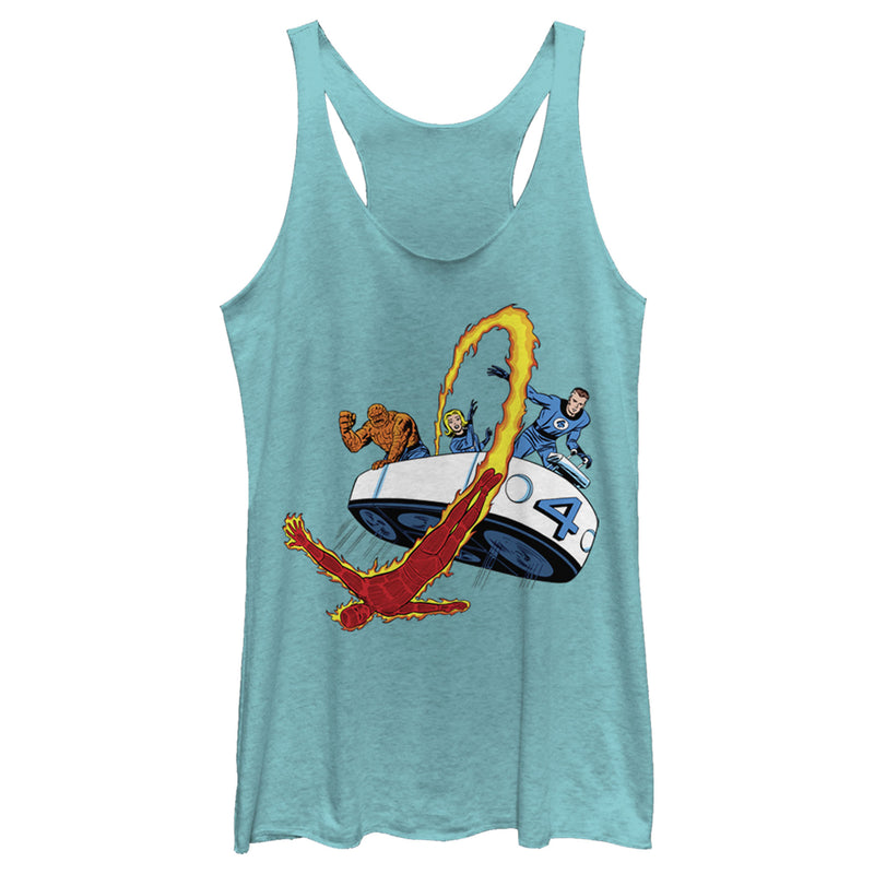 Women's Marvel Fantastic Four Retro Fantasticar Team Racerback Tank Top