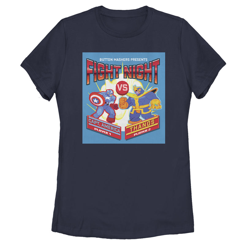 Women's Marvel Pixel Fight Night Captain America Arcade T-Shirt