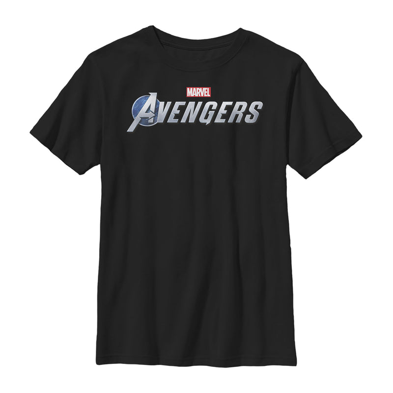 Boy's Marvel Avengers Game Text Logo T-Shirt