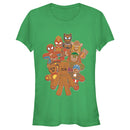 Junior's Marvel Christmas Gingerbread Cookie Heroes T-Shirt