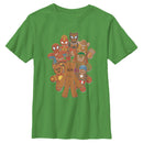 Boy's Marvel Christmas Gingerbread Cookie Heroes T-Shirt