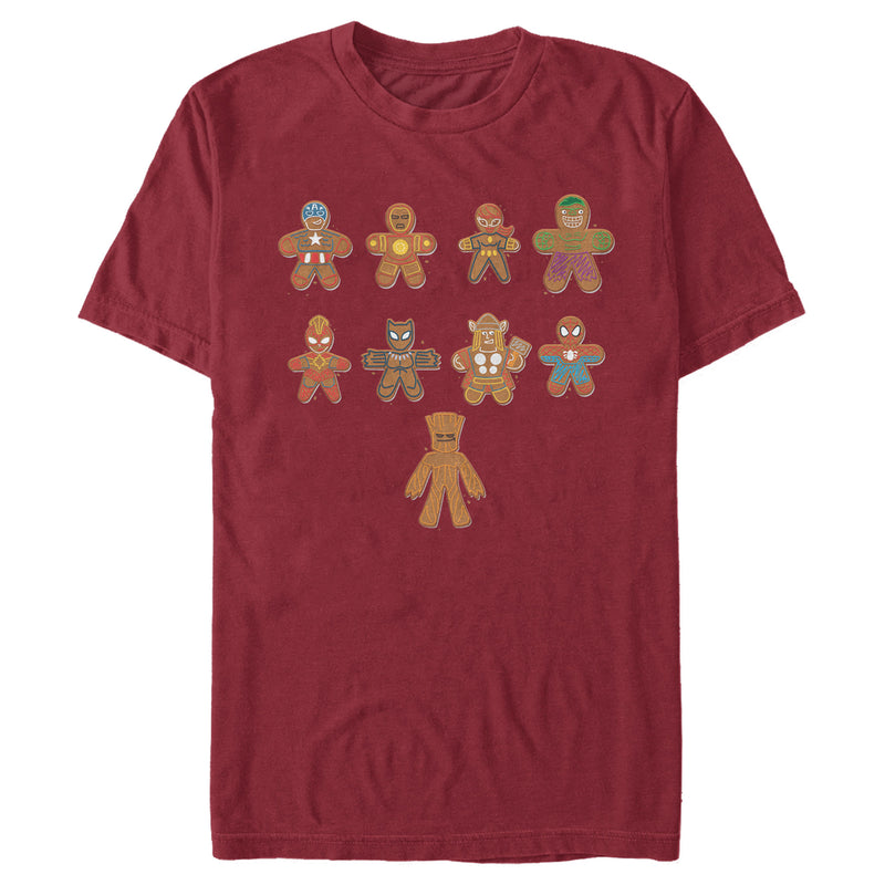 Men's Marvel Christmas Gingerbread Cookie Avengers T-Shirt