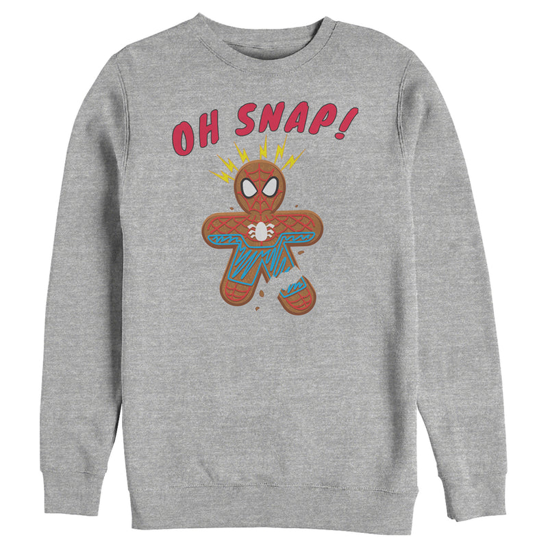 Men's Marvel Christmas Spider-Man Snap Gingerbread Cookie Sweatshirt