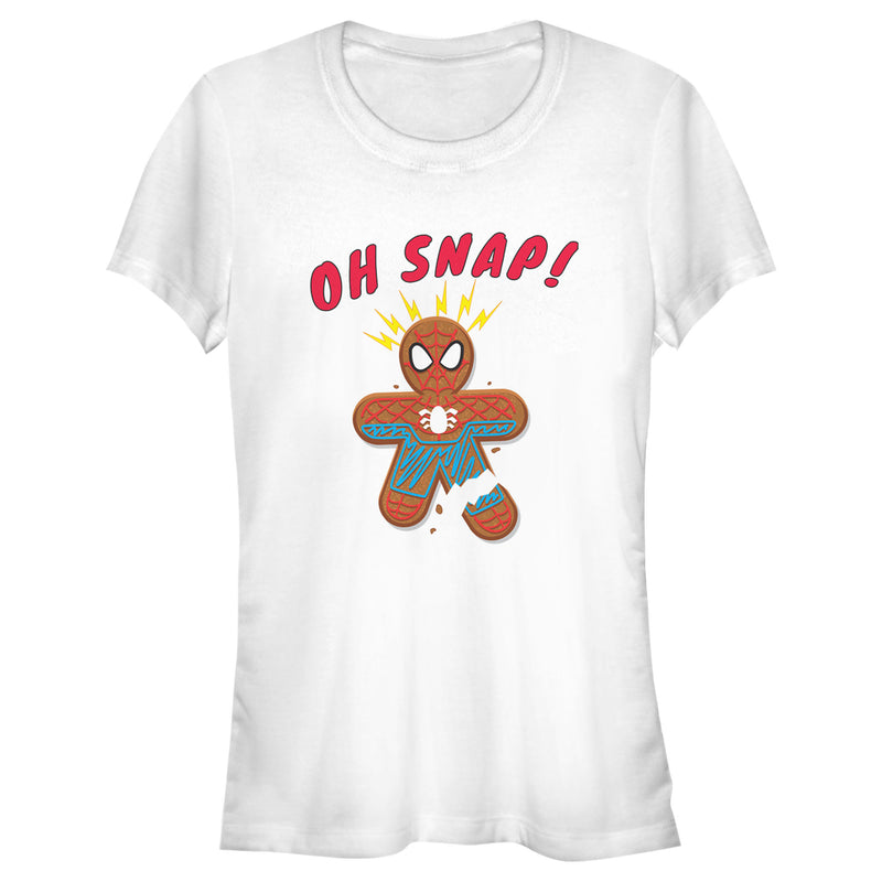 Junior's Marvel Christmas Spider-Man Snap Gingerbread Cookie T-Shirt