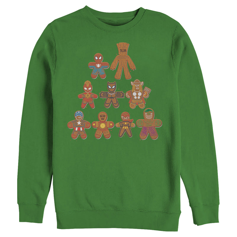 Men's Marvel Christmas Gingerbread Cookie Tree Sweatshirt