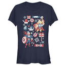 Junior's Marvel Christmas Festive Hero Icons T-Shirt