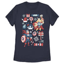 Women's Marvel Christmas Festive Hero Icons T-Shirt