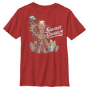 Boy's Marvel Christmas Groot & Rocket Season Grooting T-Shirt