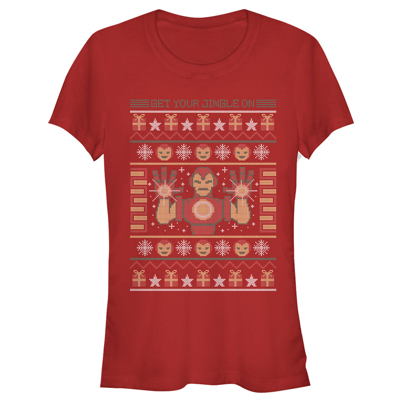 Junior's Marvel Ugly Christmas Iron Man T-Shirt