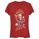 Junior's Marvel Christmas Captain Marvel Merry & Bright T-Shirt