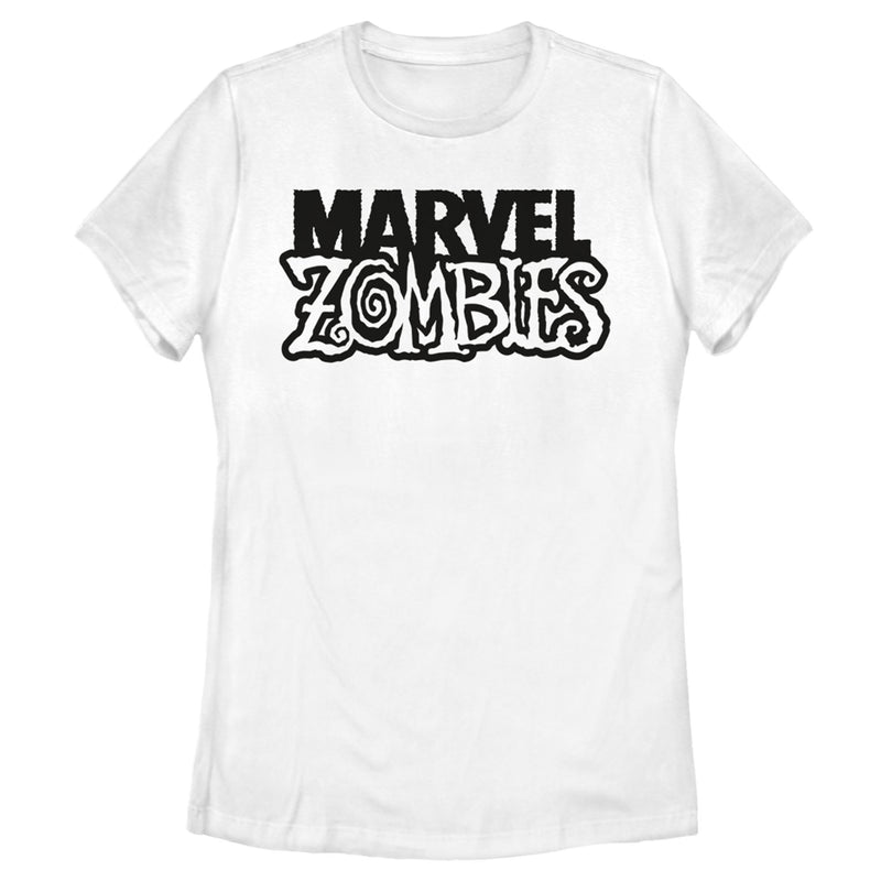 Women's Marvel Zombies Gray Grayscale Logo T-Shirt
