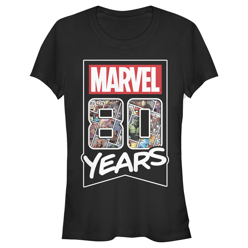 Junior's Marvel 80 Years Logo T-Shirt