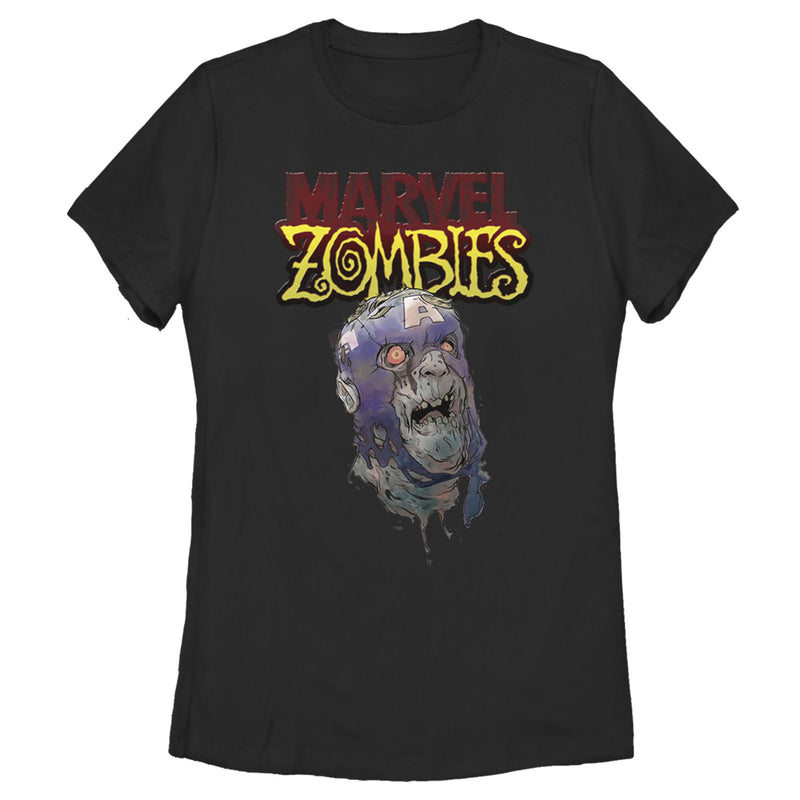 Women's Marvel Zombies Captain America Face T-Shirt