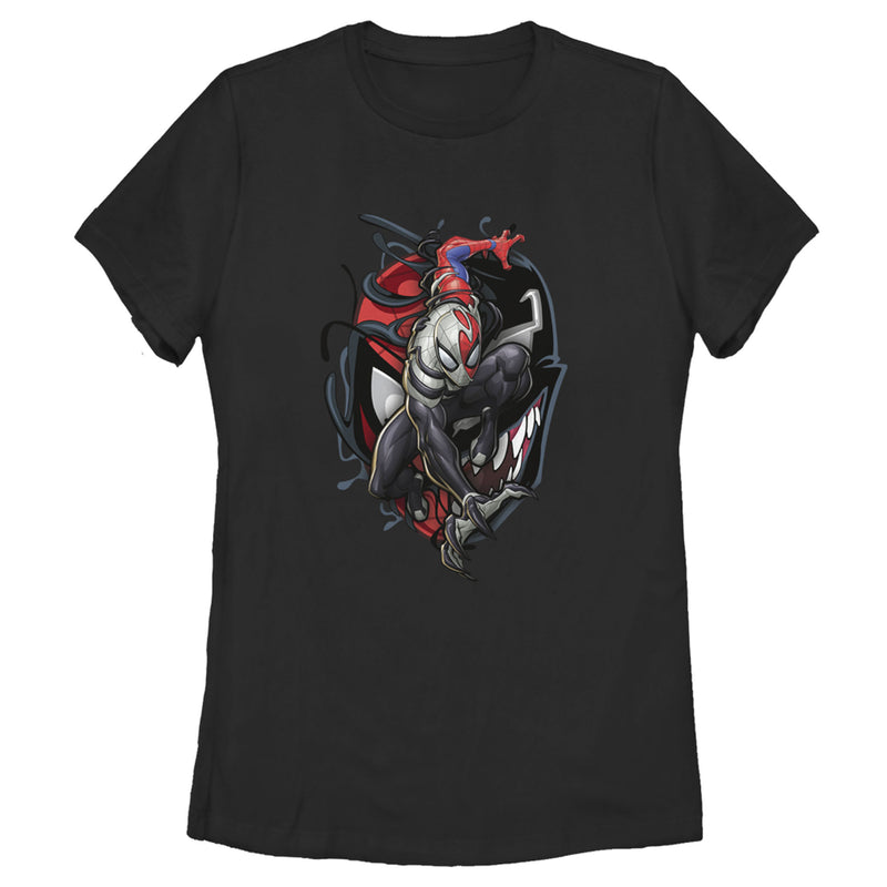 Women's Marvel Spider-Man Venom Mask Symbol T-Shirt