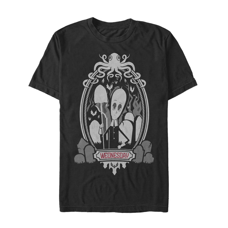 Men's Addams Family Wednesday Octopus Portrait T-Shirt