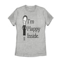 Women's Addams Family Wednesday Happy Inside T-Shirt