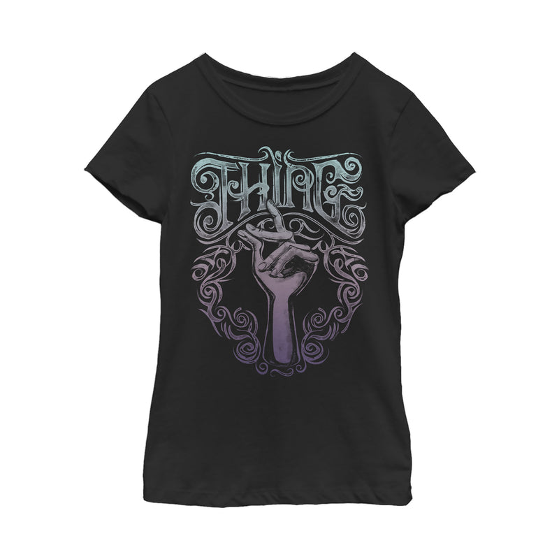 Girl's Addams Family Thing Ornate Snap T-Shirt