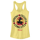 Junior's Mulan Strong Focused Mantra Racerback Tank Top