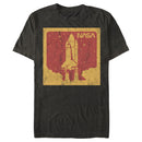 Men's NASA Red And Orange Rocket Launch Poster T-Shirt