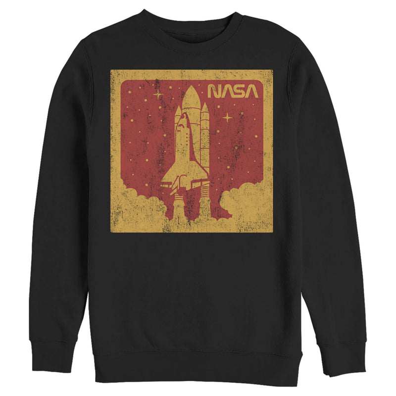 Men's NASA Red And Orange Rocket Launch Poster Sweatshirt