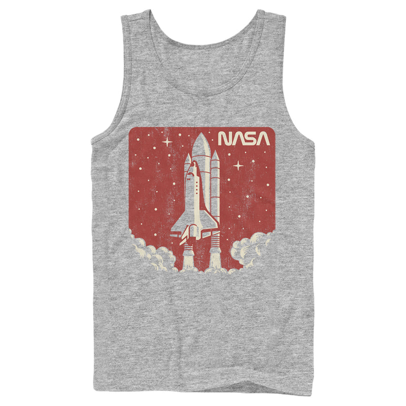 Men's NASA Red And Orange Hue Lift Off Sticker Logo Tank Top