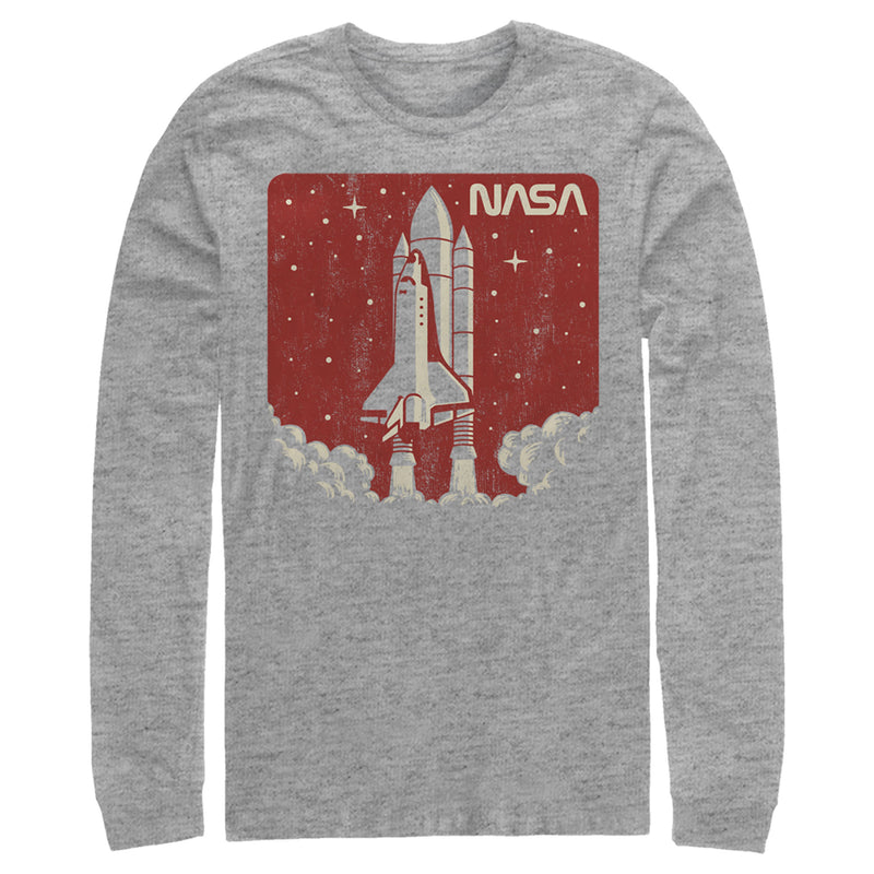 Men's NASA Red And Orange Hue Lift Off Sticker Logo T-Shirt