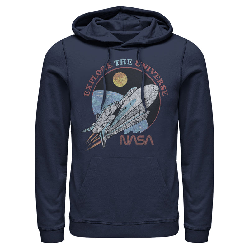 Men's NASA Explore The Universe Circle Portrait Pull Over Hoodie