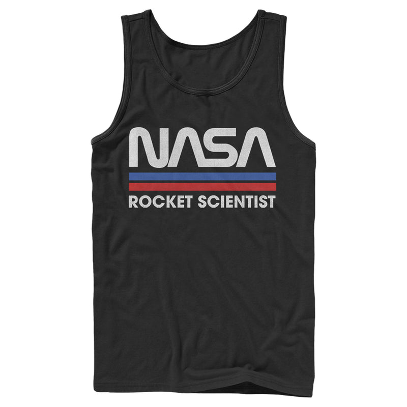 Men's NASA Rocket Scientist Vintage Striped Logo Tank Top