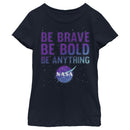 Girl's NASA Be Be Bold Be Anything Logo T-Shirt