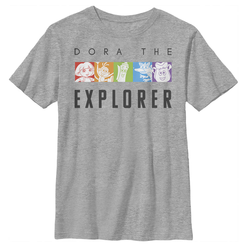 Boy's Dora the Explorer Character Rainbow Panel T-Shirt