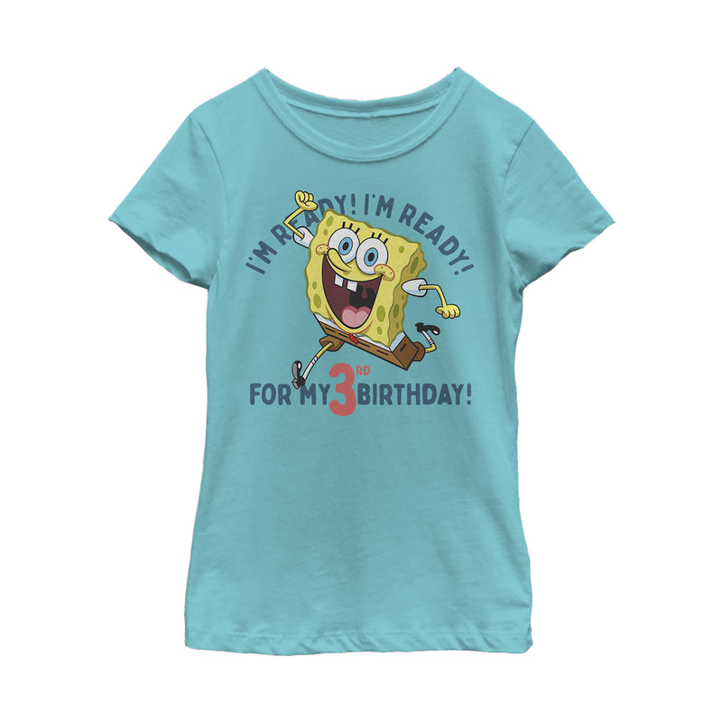 Girl's SpongeBob SquarePants Ready for 3rd Birthday T-Shirt
