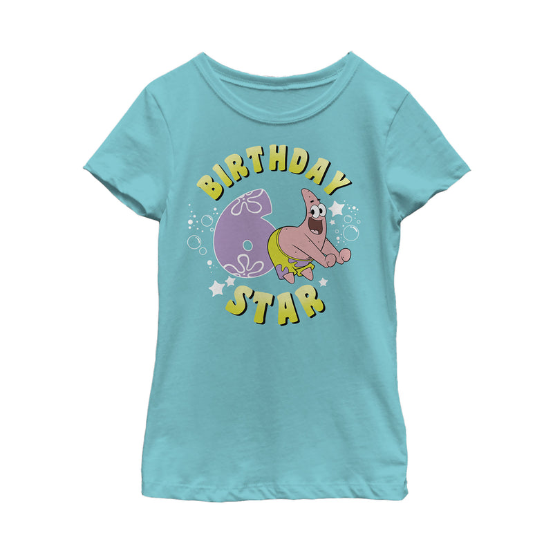 Girl's SpongeBob SquarePants Patrick 6th Birthday T-Shirt