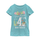 Girl's SpongeBob SquarePants Sandy 4th Birthday T-Shirt