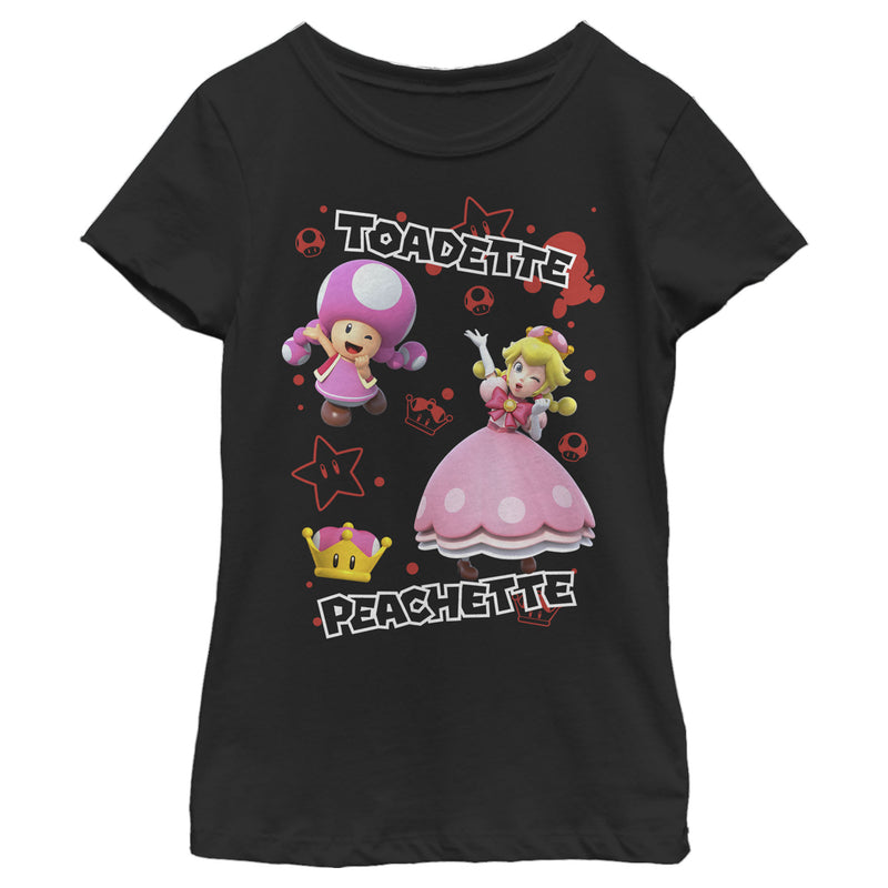 Girl's Nintendo Toadette & Peachette Party T-Shirt
