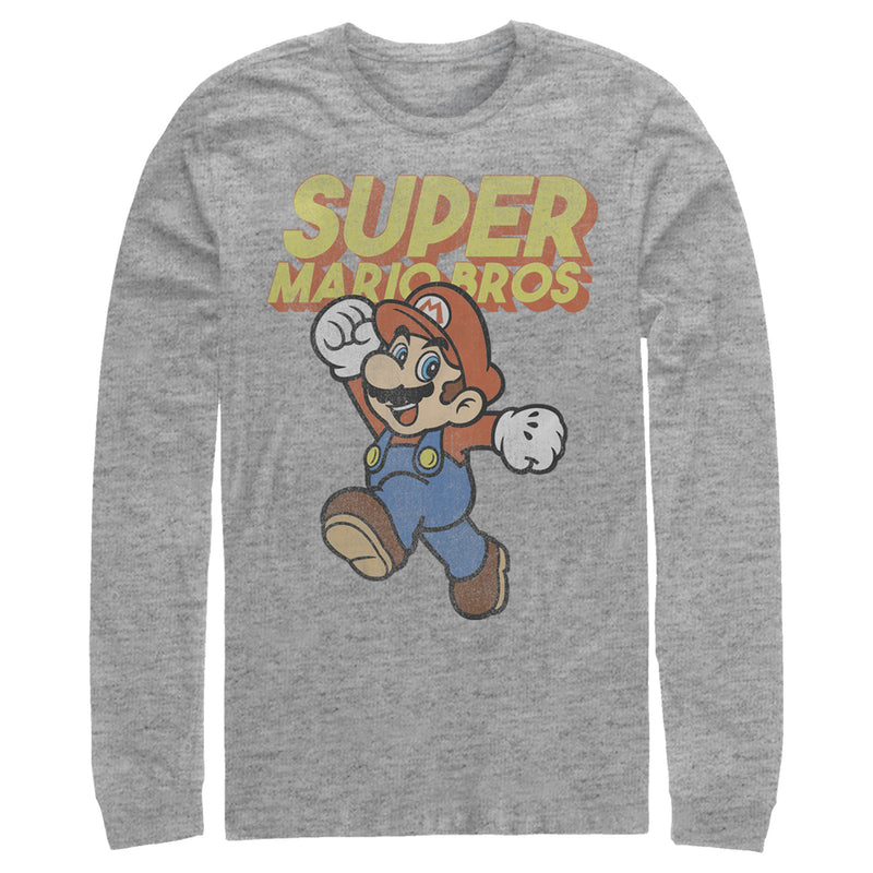 Men's Nintendo Mario Retro Jump Long Sleeve Shirt