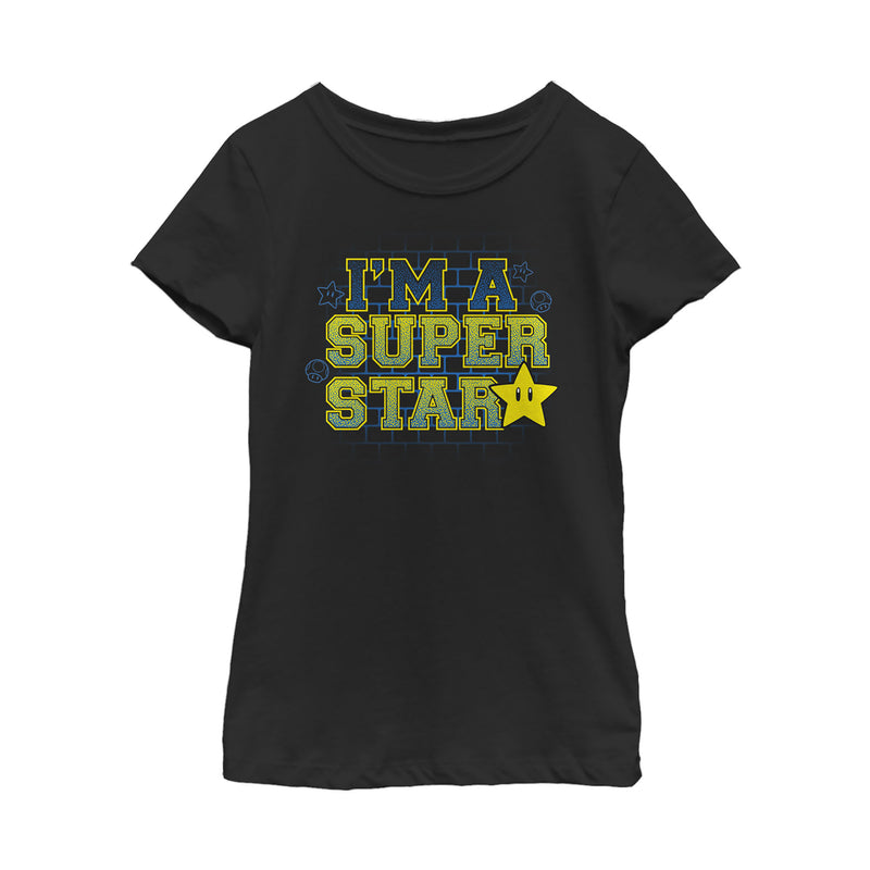 Girl's Nintendo Mario Super Star T-Shirt