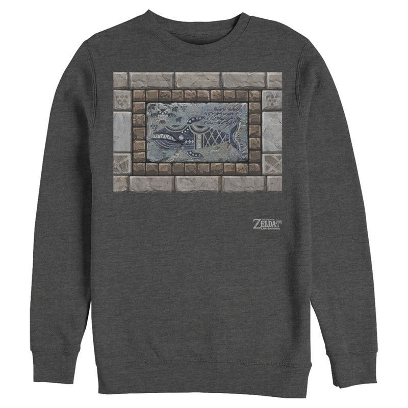 Men's Nintendo Legend of Zelda Link's Awakening Whale Stone Tablet Sweatshirt