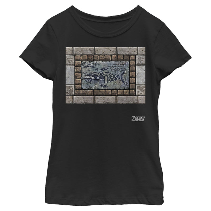 Girl's Nintendo Legend of Zelda Link's Awakening Whale Stone Tablet T-Shirt