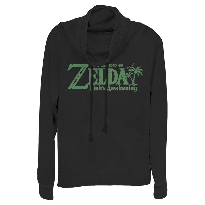 Junior's Nintendo Legend of Zelda Link's Awakening Palm Logo Cowl Neck Sweatshirt