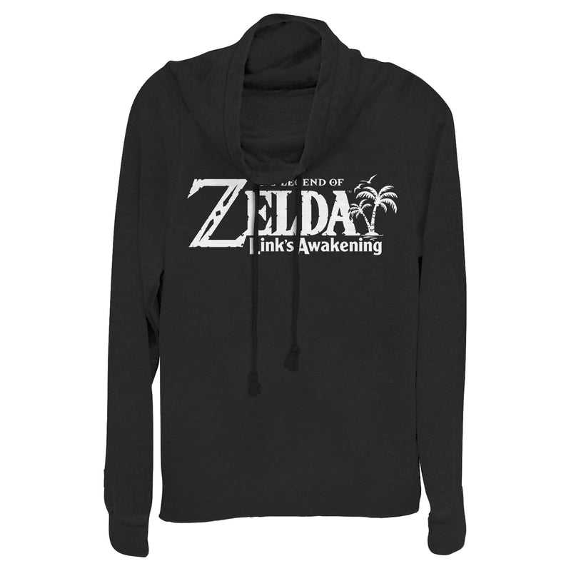 Junior's Nintendo Legend of Zelda Link's Awakening Classic Logo Cowl Neck Sweatshirt