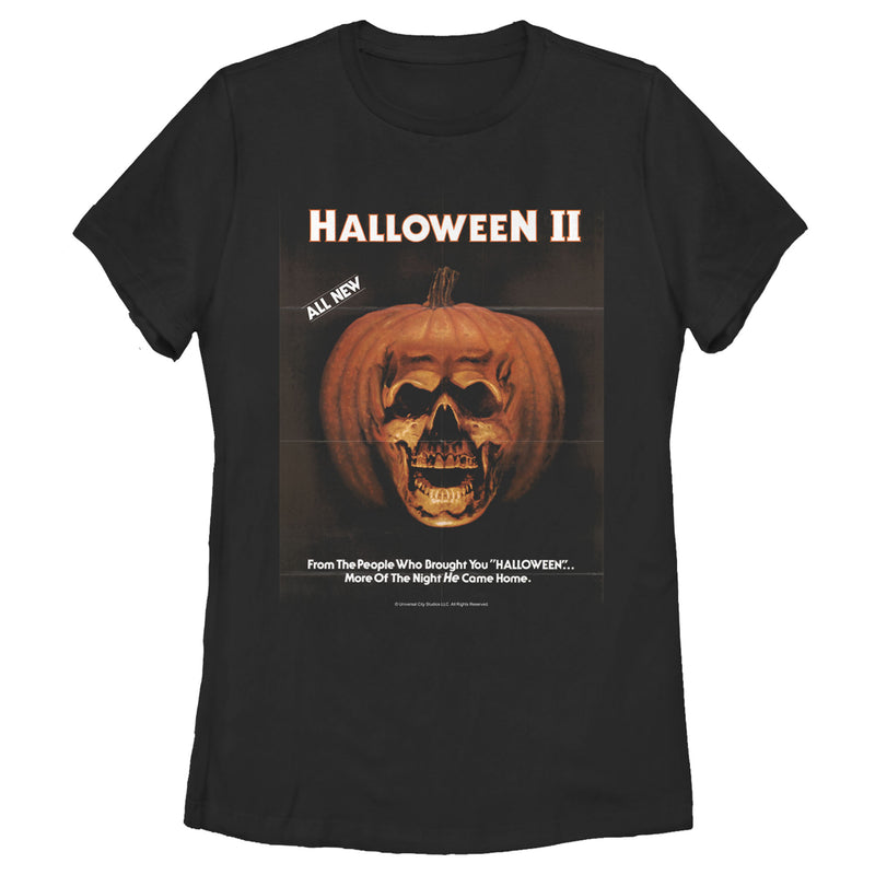 Women's Halloween II Skeleton Movie Vintage Poster T-Shirt