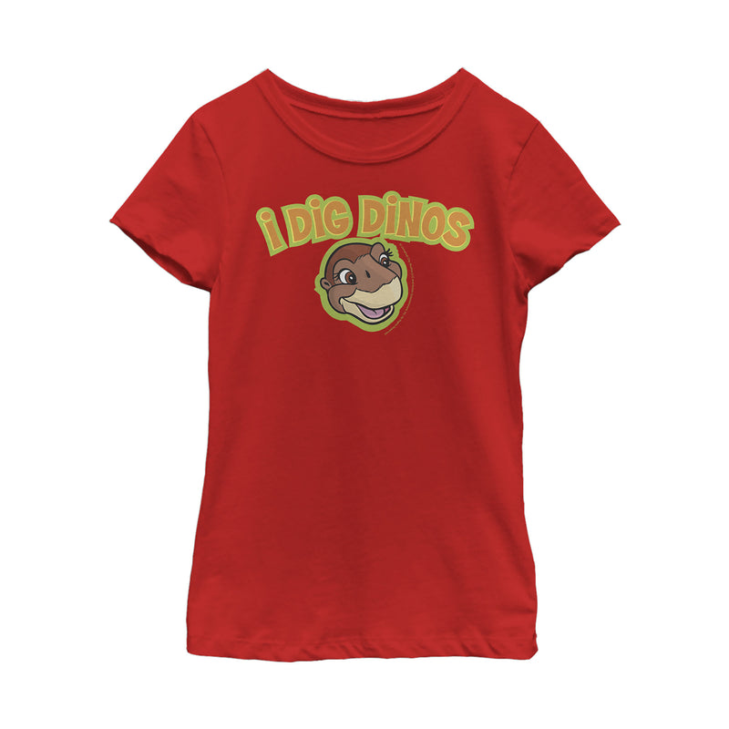 Girl's The Land Before Time Littlefoot Digs Dinos T-Shirt