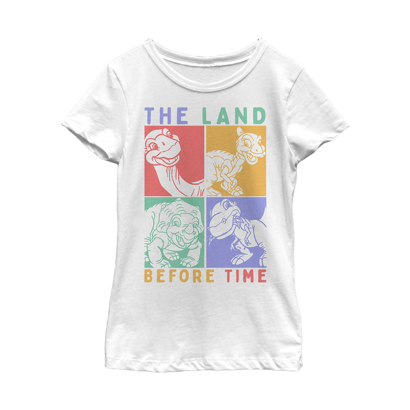 Girl's The Land Before Time Dinosaur Squares T-Shirt