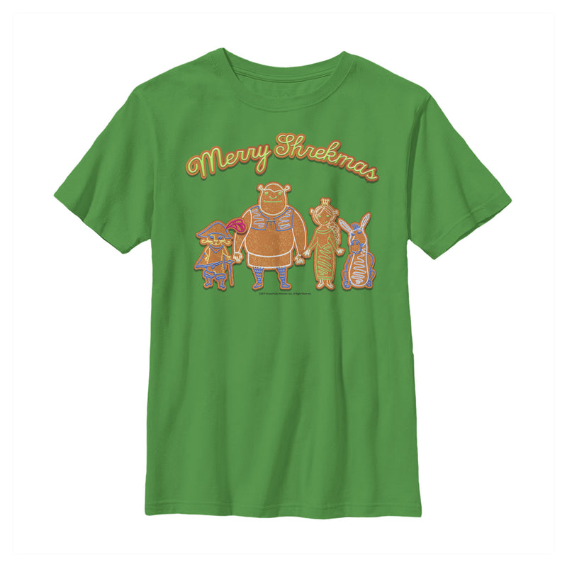 Boy's Shrek Christmas Gingerbread Cookies T-Shirt