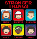 Boy's Stranger Things Group Shot 8-Bit Box Up T-Shirt