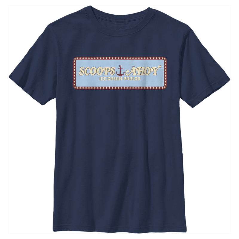 Boy's Stranger Things Scoops Ahoy Logo T-Shirt