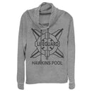 Junior's Stranger Things Hawkins Lifeguard Cowl Neck Sweatshirt