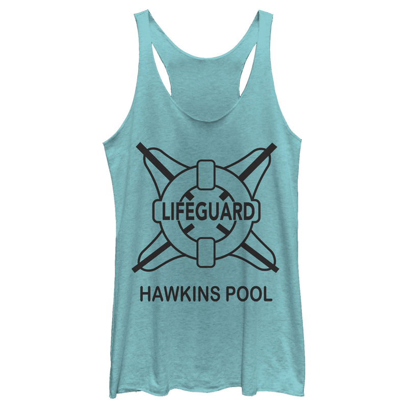 Women's Stranger Things Hawkins Lifeguard Racerback Tank Top
